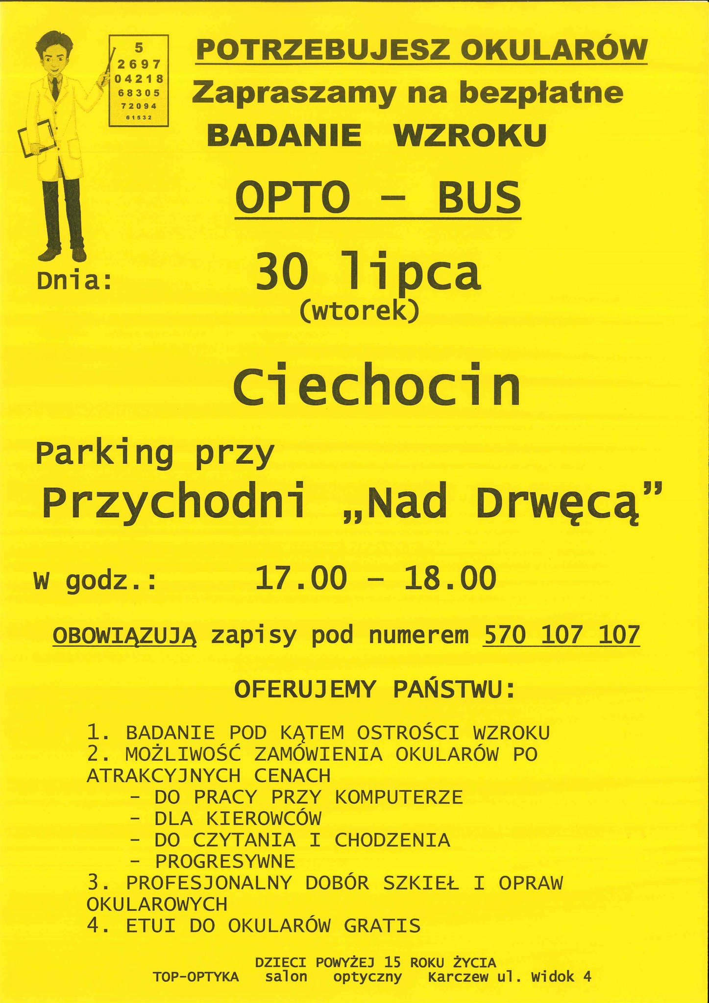 Bezpłatne badanie wzroku w Ciechocinie